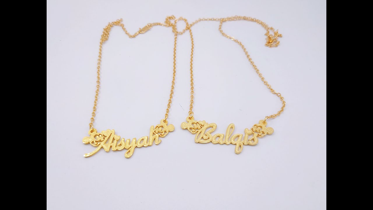 Detail Model Kalung Emas Nama Nomer 30