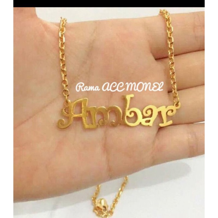 Detail Model Kalung Emas Nama Nomer 40