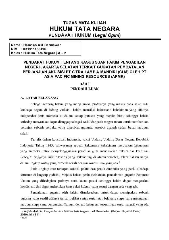 Detail Legal Opinion Contoh Nomer 14