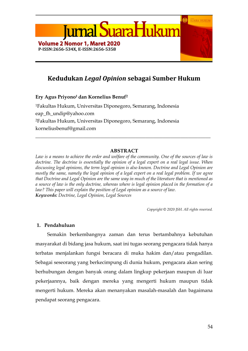 Detail Legal Opinion Contoh Nomer 18