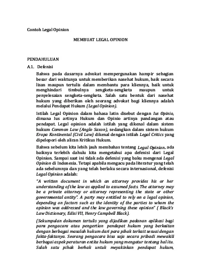 Detail Legal Opinion Contoh Nomer 2