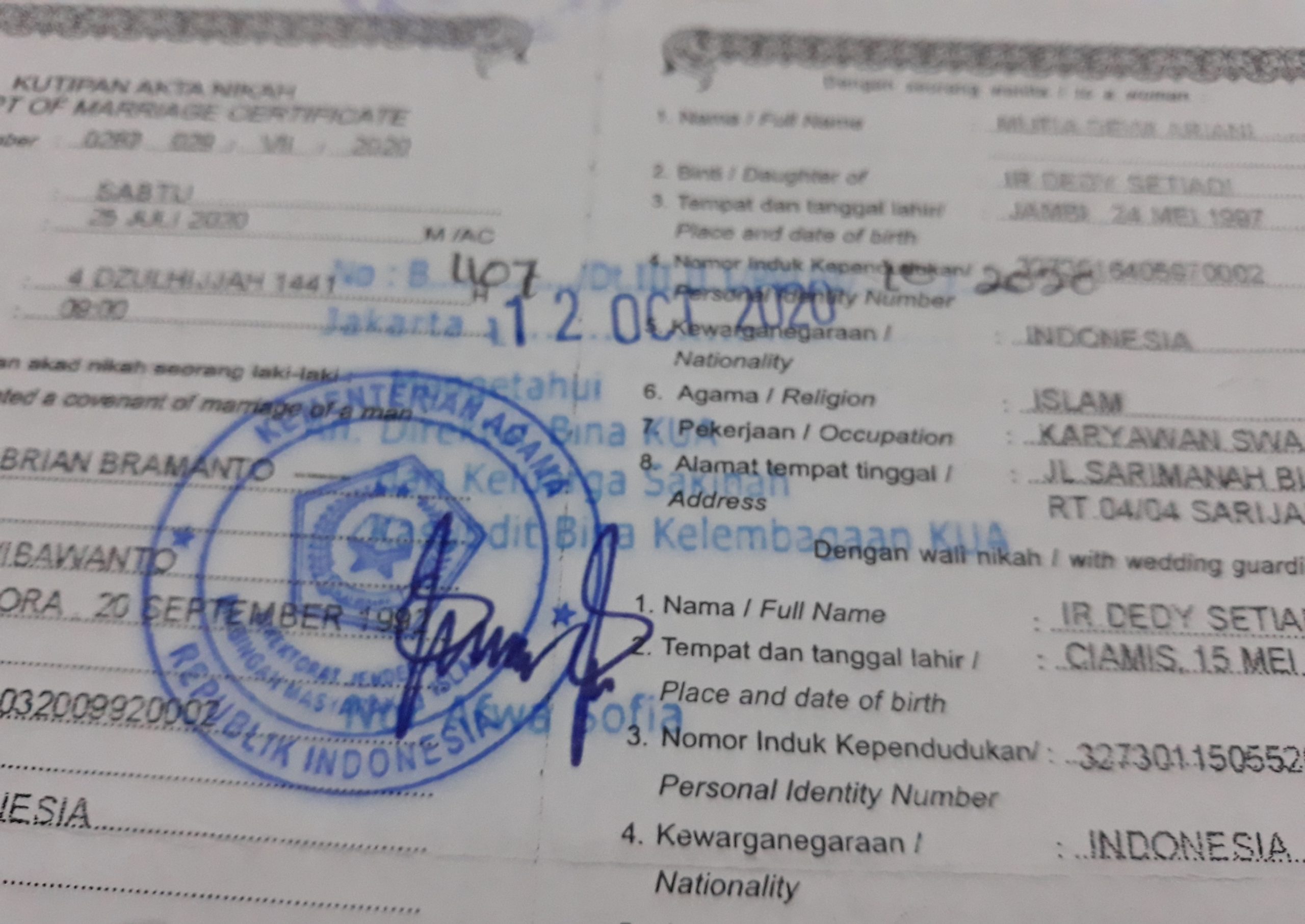 Detail Legalisir Surat Nikah Nomer 2