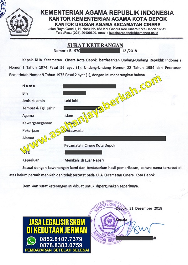 Detail Legalisir Surat Nikah Nomer 34