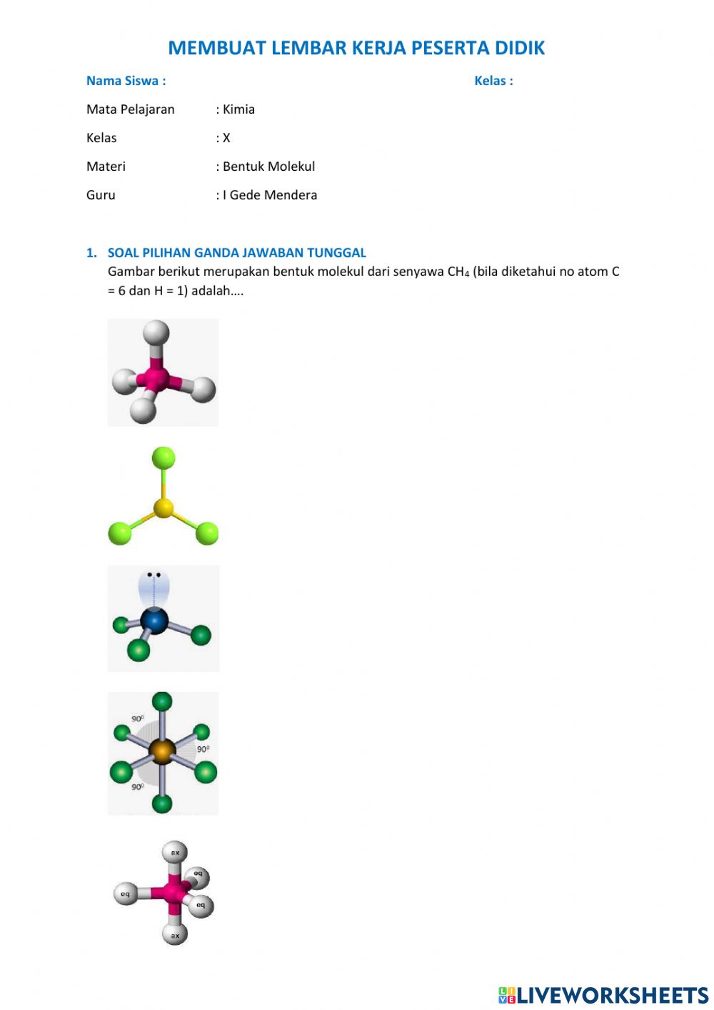 Detail Model Molekul Senyawa Nomer 8