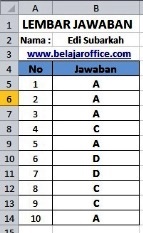 Detail Lembar Jawaban Pilihan Ganda Excel Nomer 36