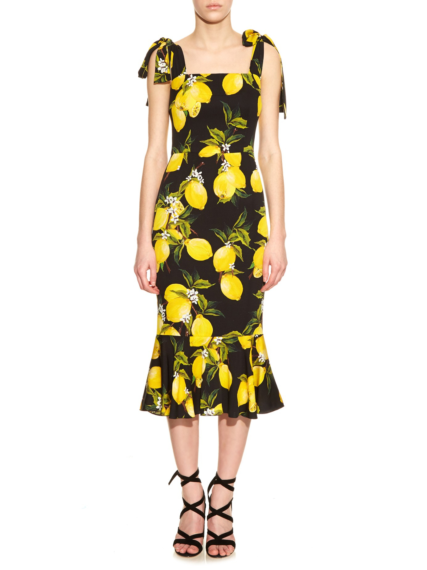 Detail Lemon Print Dress Dolce And Gabbana Nomer 12