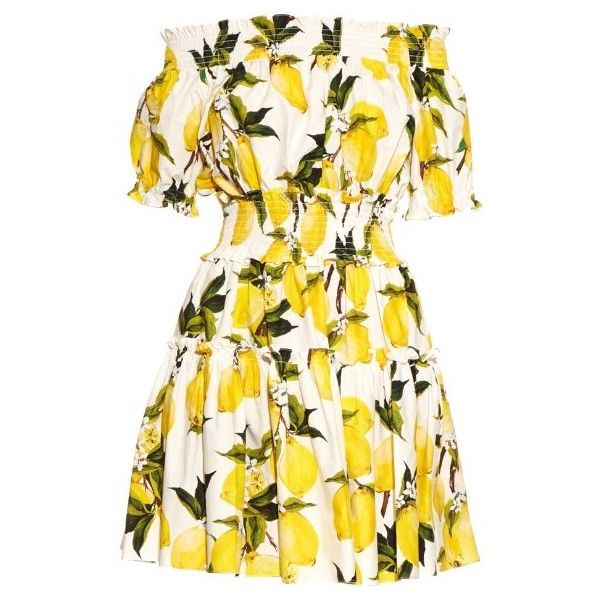 Detail Lemon Print Dress Dolce And Gabbana Nomer 17