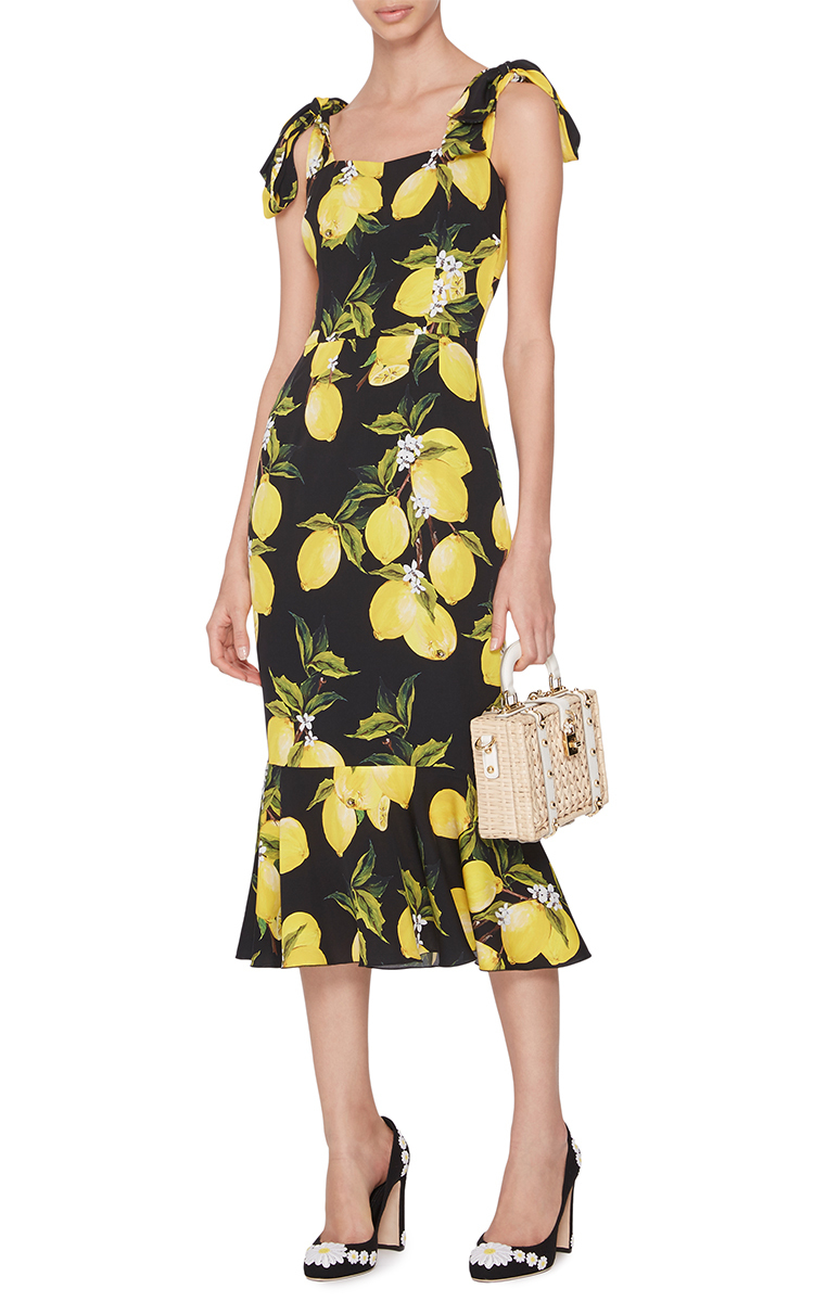 Detail Lemon Print Dress Dolce And Gabbana Nomer 24