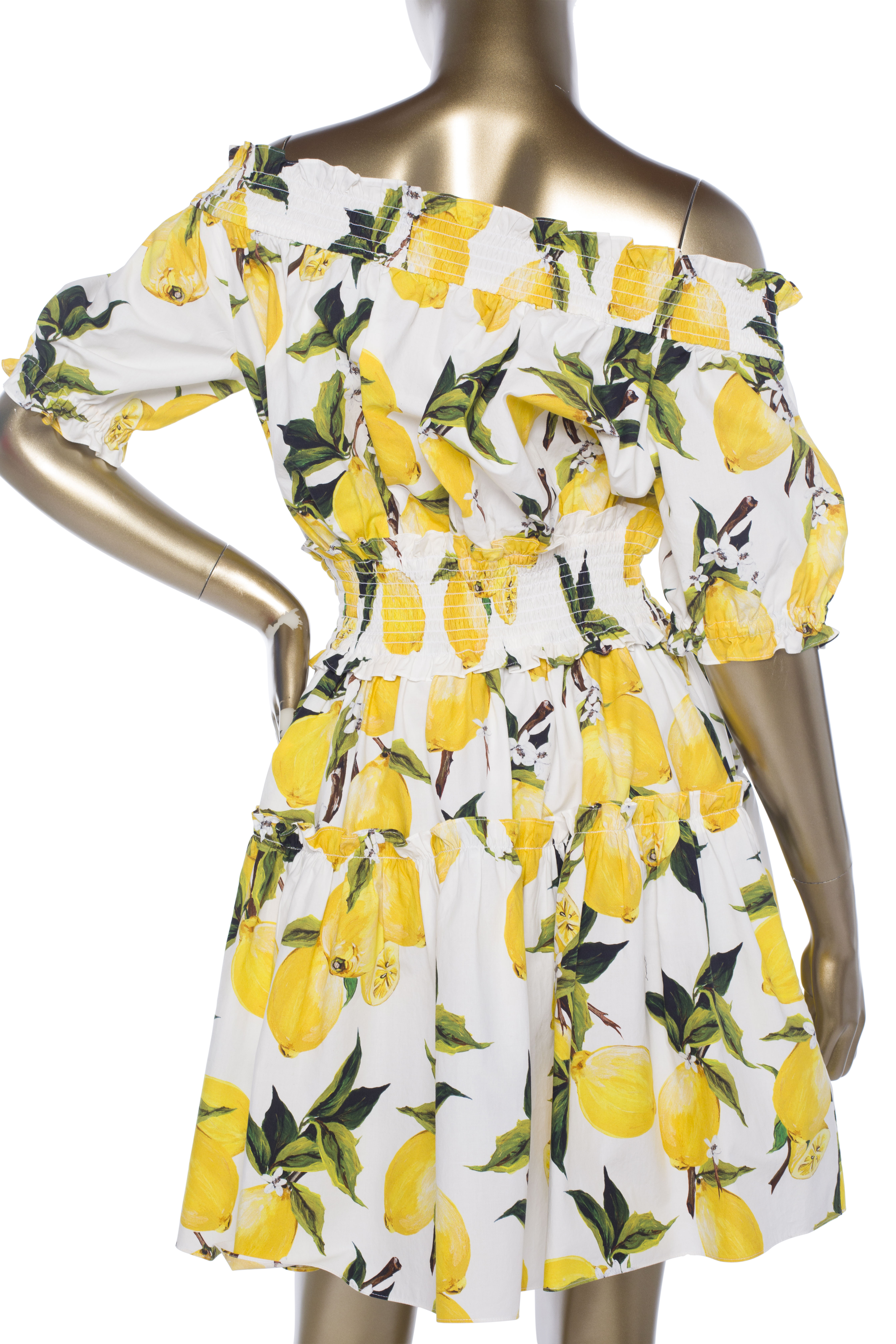 Detail Lemon Print Dress Dolce And Gabbana Nomer 37