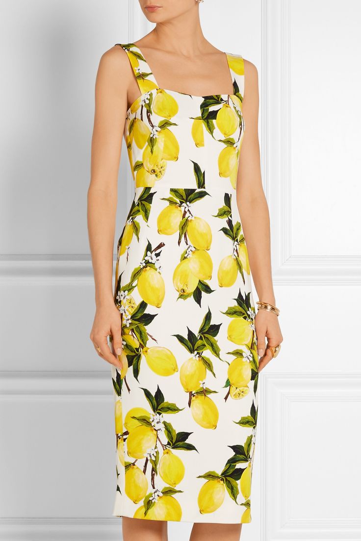 Detail Lemon Print Dress Dolce And Gabbana Nomer 48