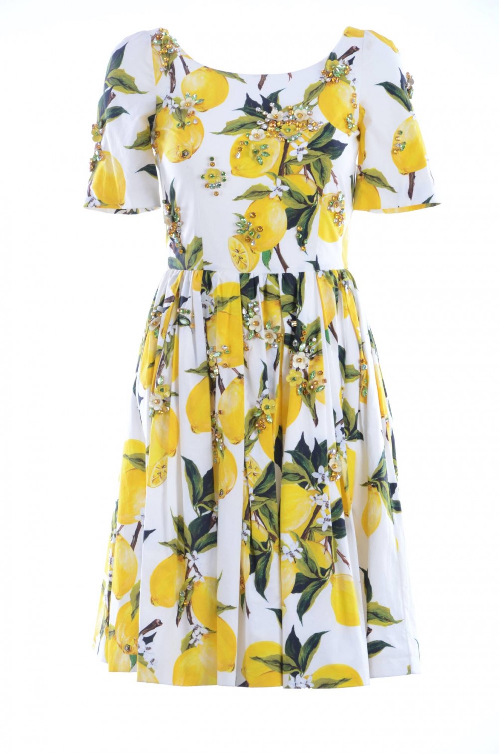 Detail Lemon Print Dress Dolce And Gabbana Nomer 49