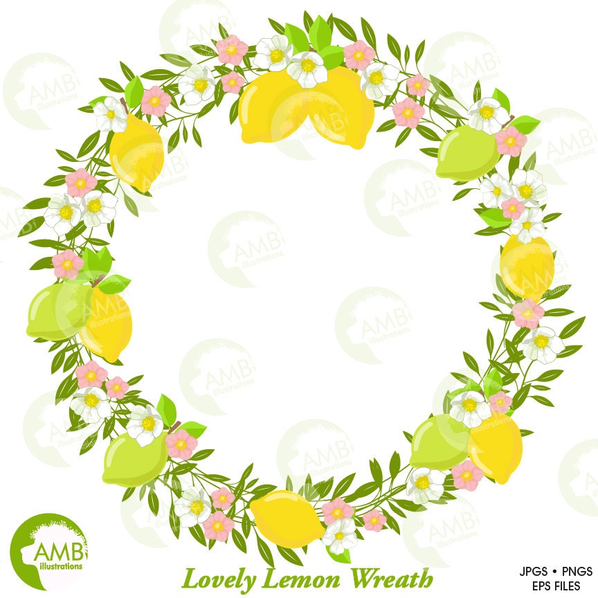 Detail Lemon Wreath Clipart Nomer 21