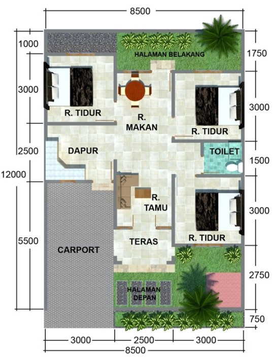 Detail Model Rumah 3 Kamar Nomer 33