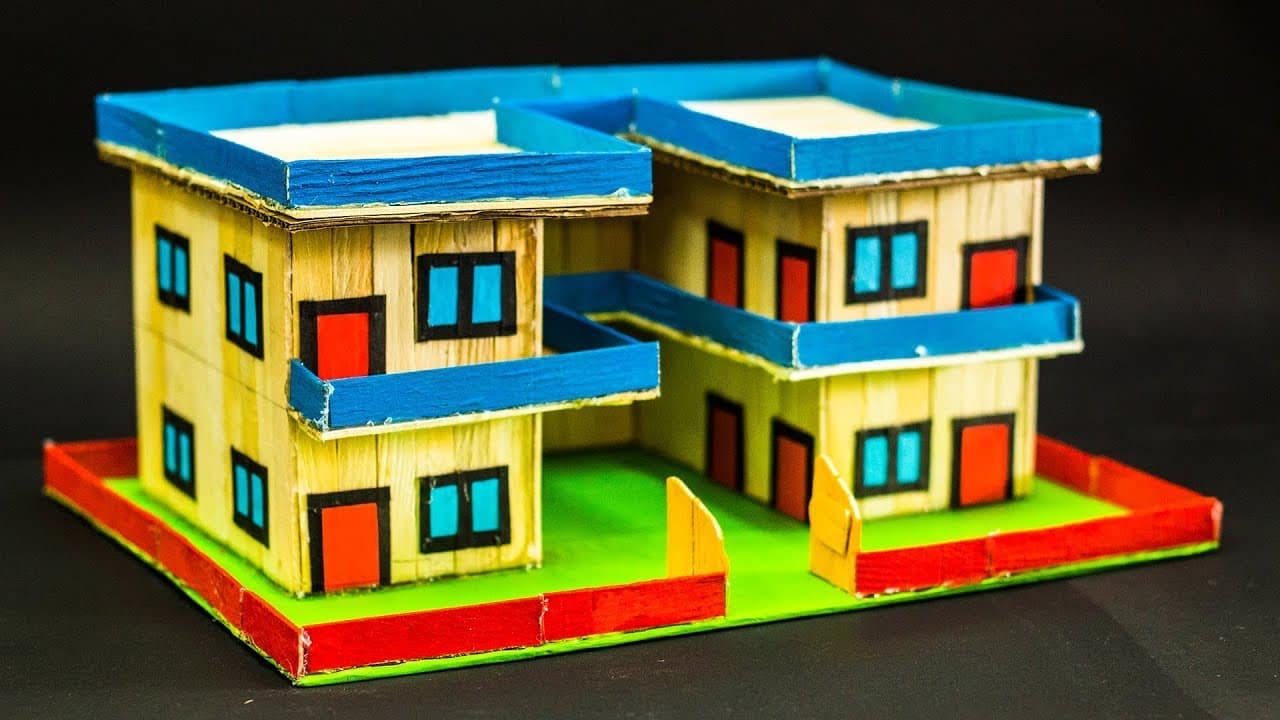 Detail Model Rumah Dari Stik Es Krim Nomer 58