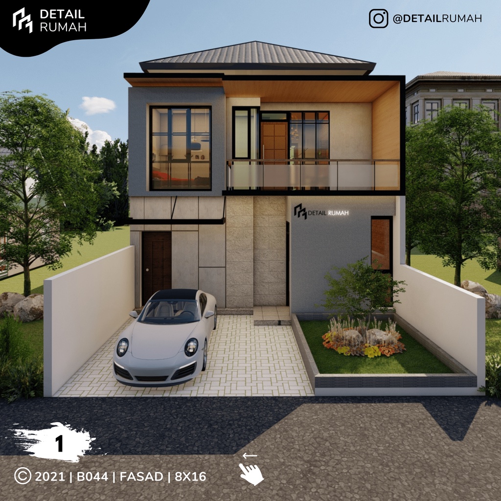 Detail Model Rumah Modern 2 Lantai Nomer 34