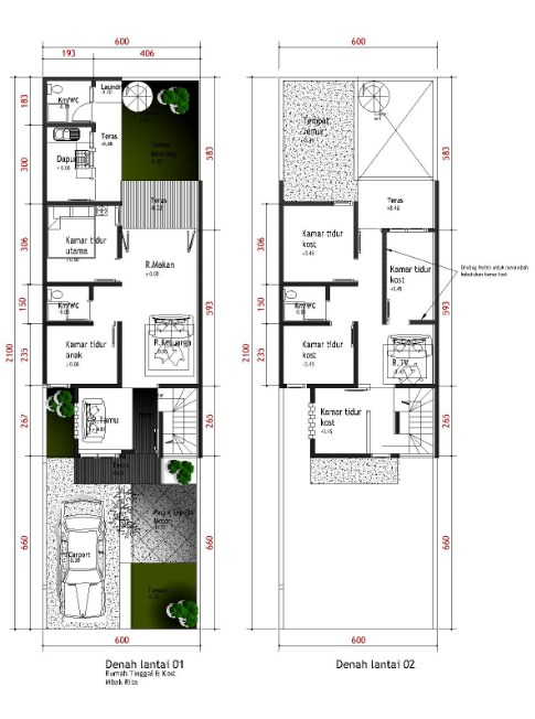 Detail Model Rumah Ukuran 4x10m Nomer 16