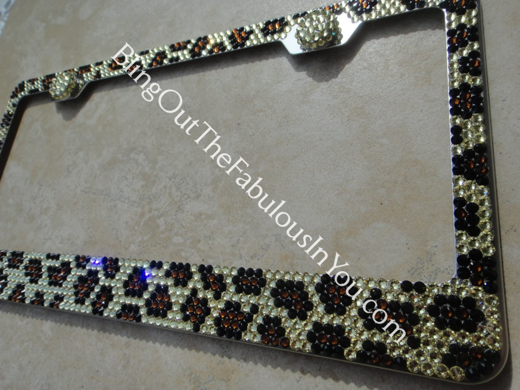 Detail Leopard License Plate Frame Nomer 48