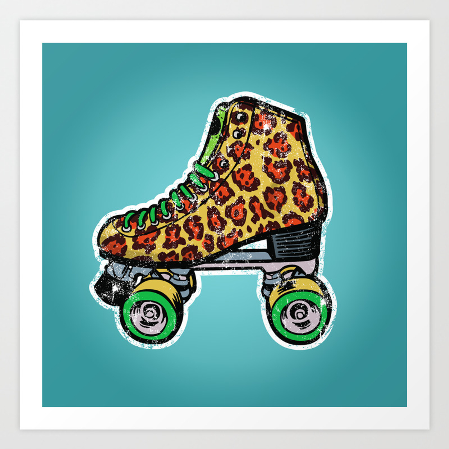 Detail Leopard Roller Skates Nomer 36
