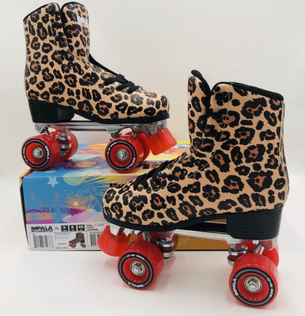 Detail Leopard Roller Skates Size 9 Nomer 6