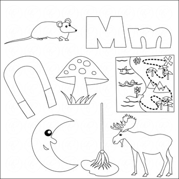 Detail Letter M Clipart Black And White Nomer 39