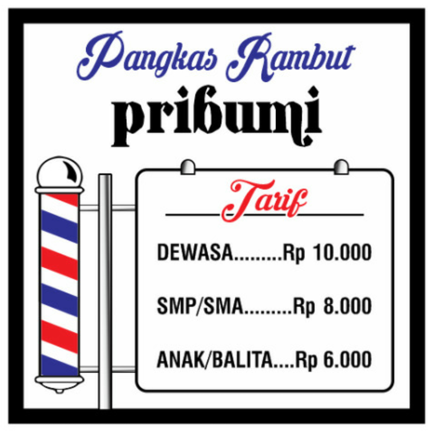 Detail Model Tulisan Pangkas Rambut Nomer 23