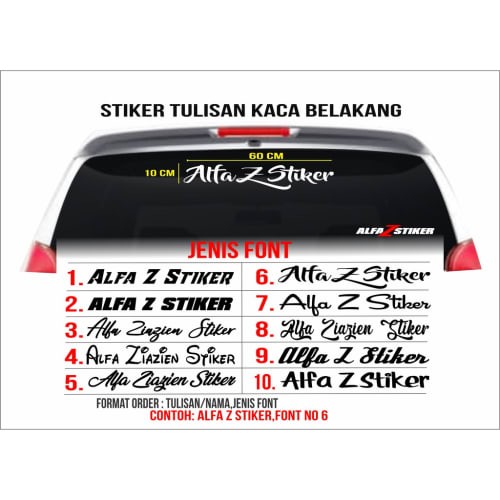 Detail Model Tulisan Stiker Nomer 13