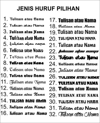 Detail Model Tulisan Stiker Nomer 6