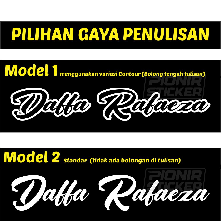 Detail Model Tulisan Stiker Nomer 10