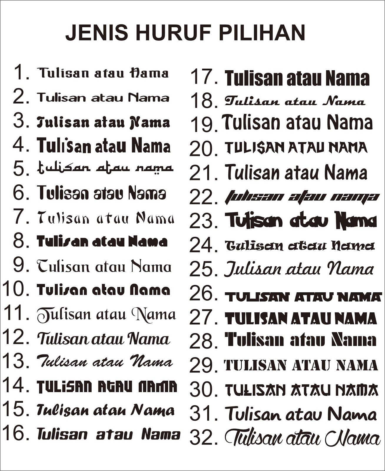 Detail Model Tulisan Stiker Keren Nomer 48