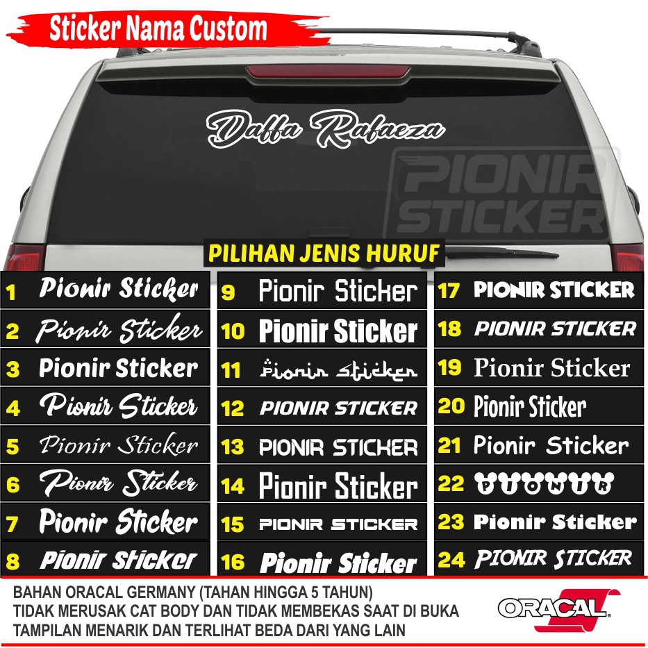 Detail Model Tulisan Stiker Keren Nomer 9