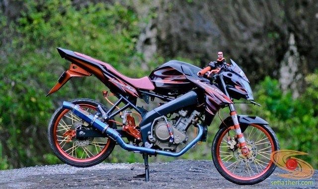 Detail Modif Vixion Simple Tapi Keren Nomer 30