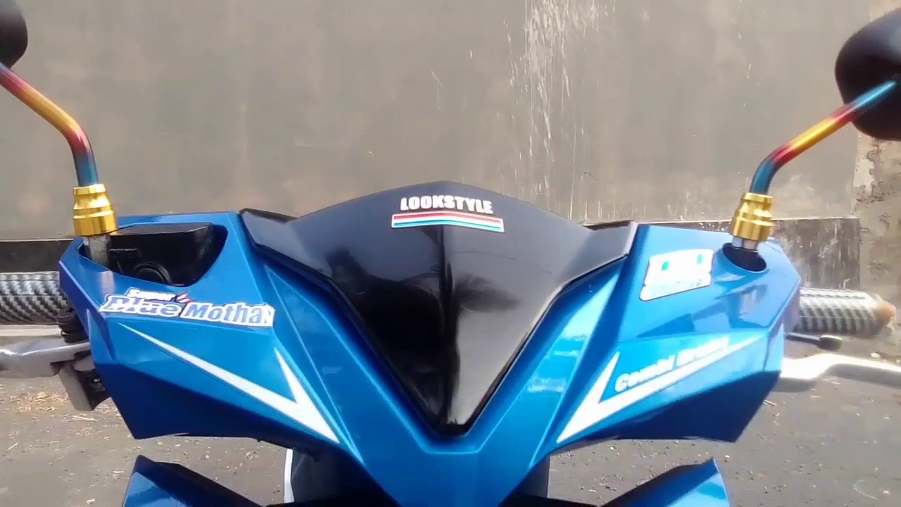 Detail Modifikasi Motor Beat Biru Putih Nomer 18