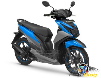 Detail Modifikasi Motor Beat Biru Putih Nomer 24