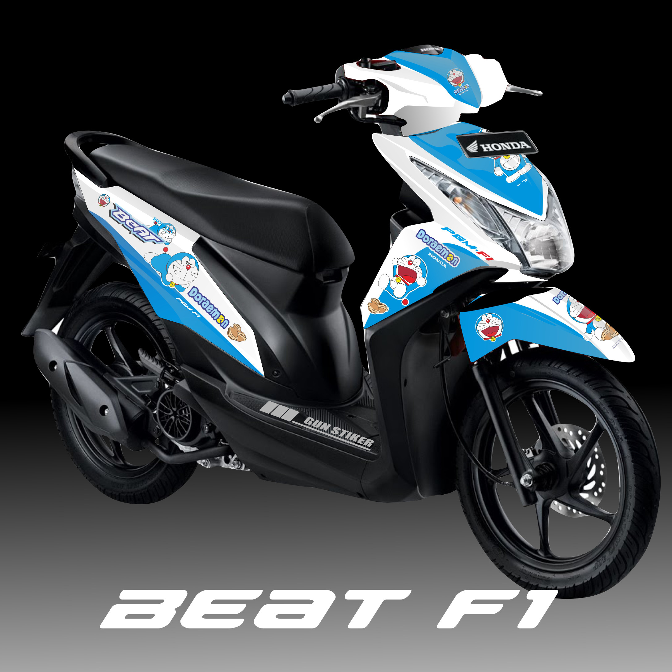 Detail Modifikasi Motor Beat Gambar Doraemon Nomer 4