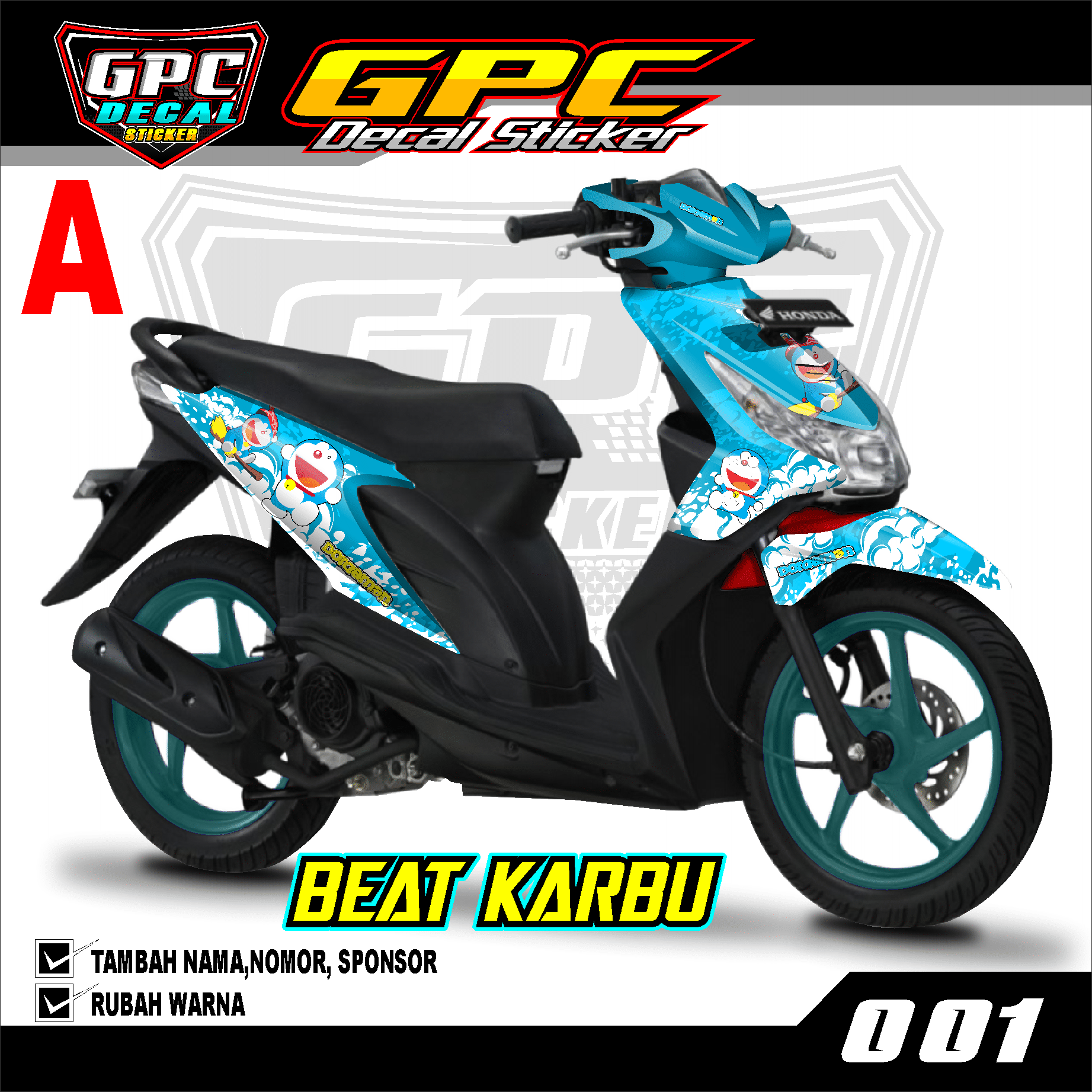 Detail Modifikasi Motor Beat Gambar Doraemon Nomer 10