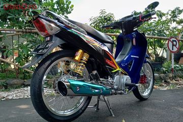 Detail Modifikasi Motor Karisma Drag Nomer 44