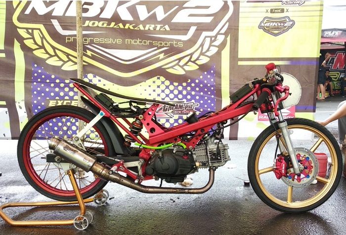 Detail Modifikasi Motor Poswan Drag Nomer 46