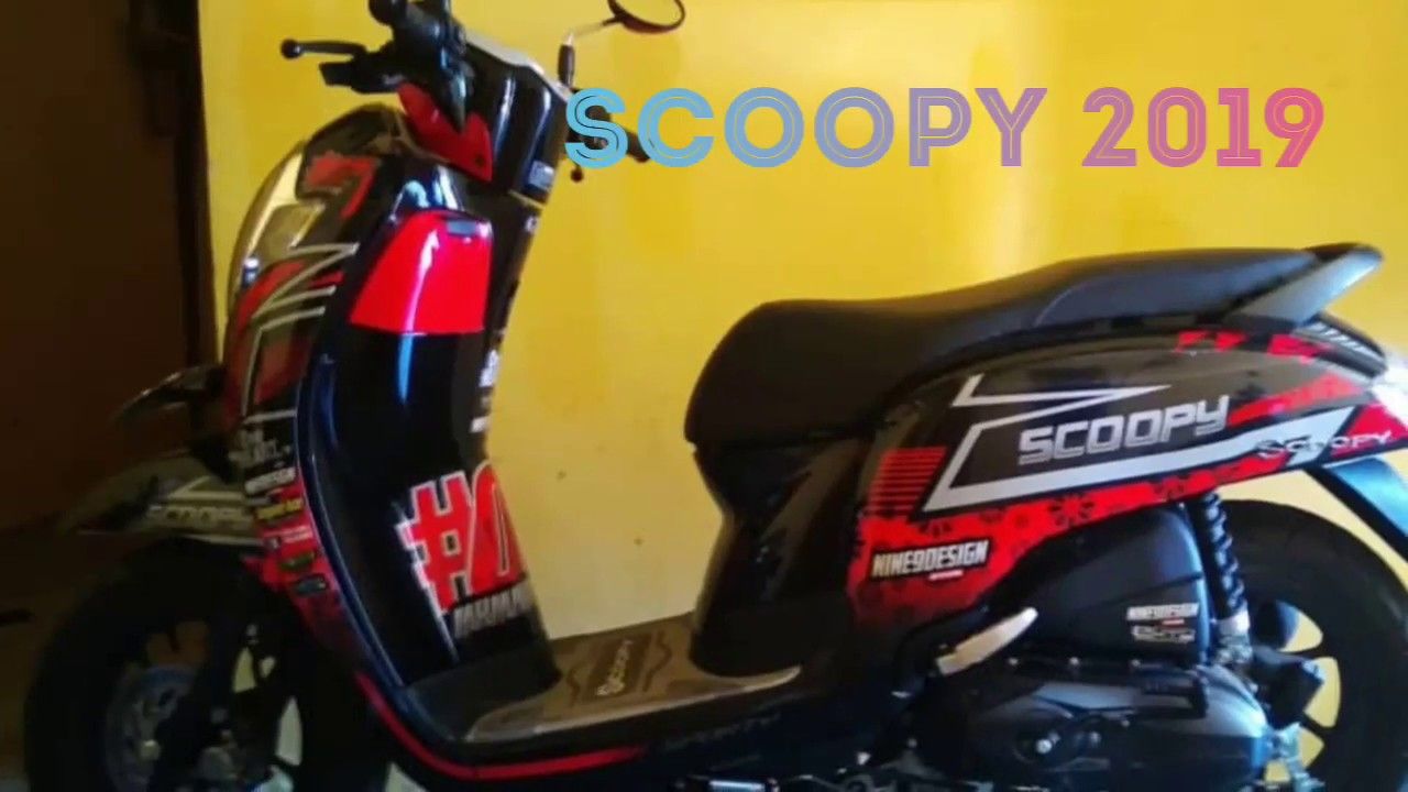 Detail Modifikasi Scoopy Merah Hitam Nomer 22