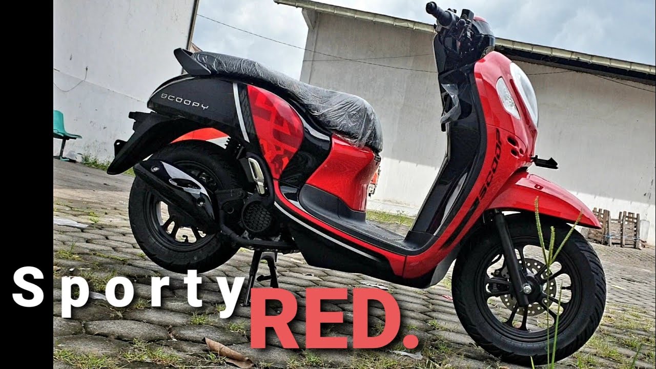 Detail Modifikasi Scoopy Merah Hitam Nomer 8