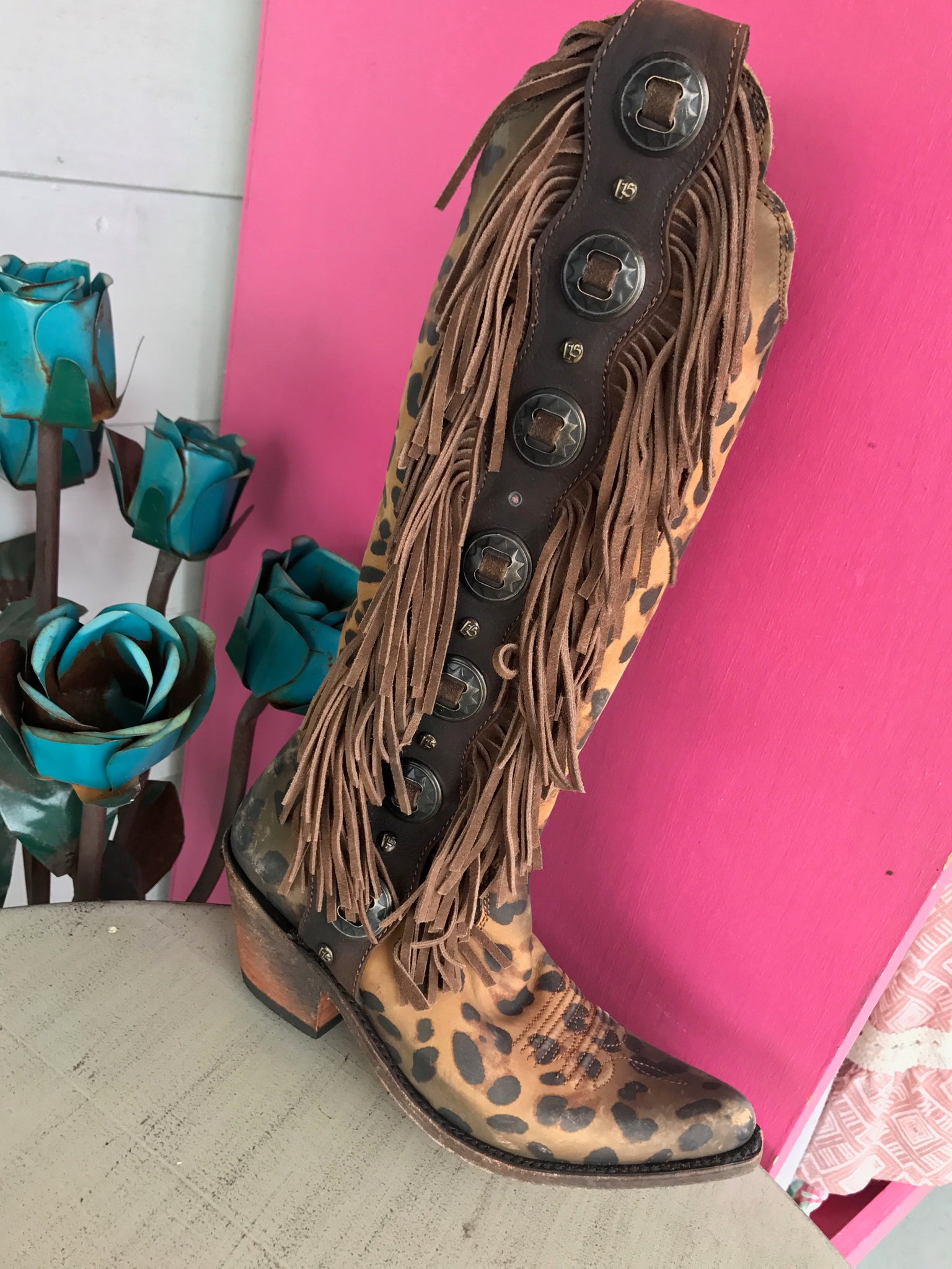 Detail Liberty Black Cheetah Boots Nomer 56