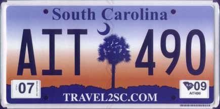 Detail License Plate With Palm Tree And Moon Nomer 12