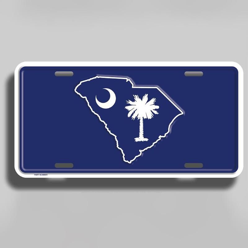 Detail License Plate With Palm Tree And Moon Nomer 47