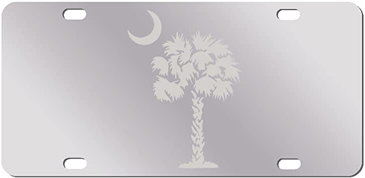 Detail License Plate With Palm Tree And Moon Nomer 8
