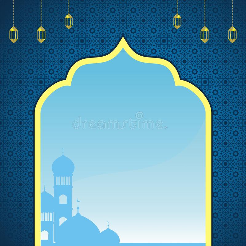 Detail Light Blue Islamic Background Nomer 24