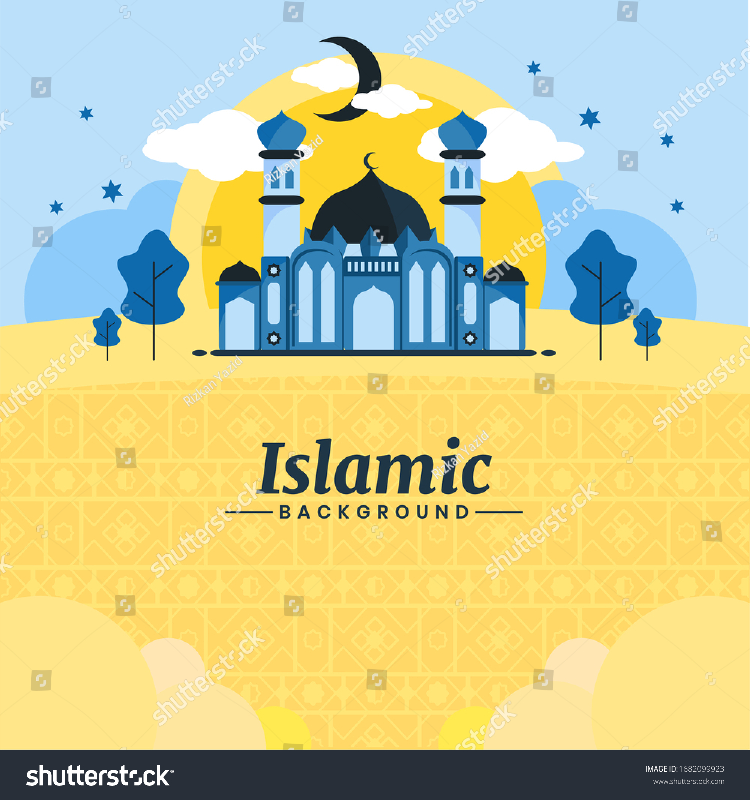 Detail Light Blue Islamic Background Nomer 57