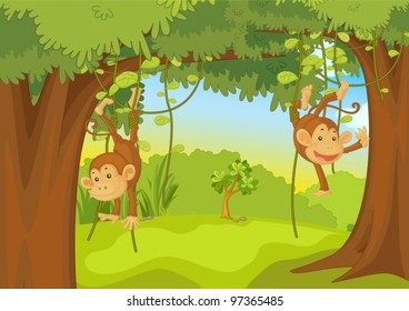 Detail Monkey Background Image Nomer 44