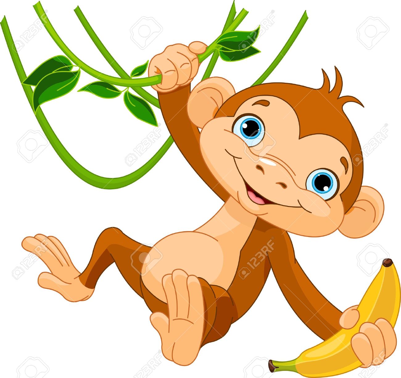 Detail Monkey With Banana Clipart Nomer 10