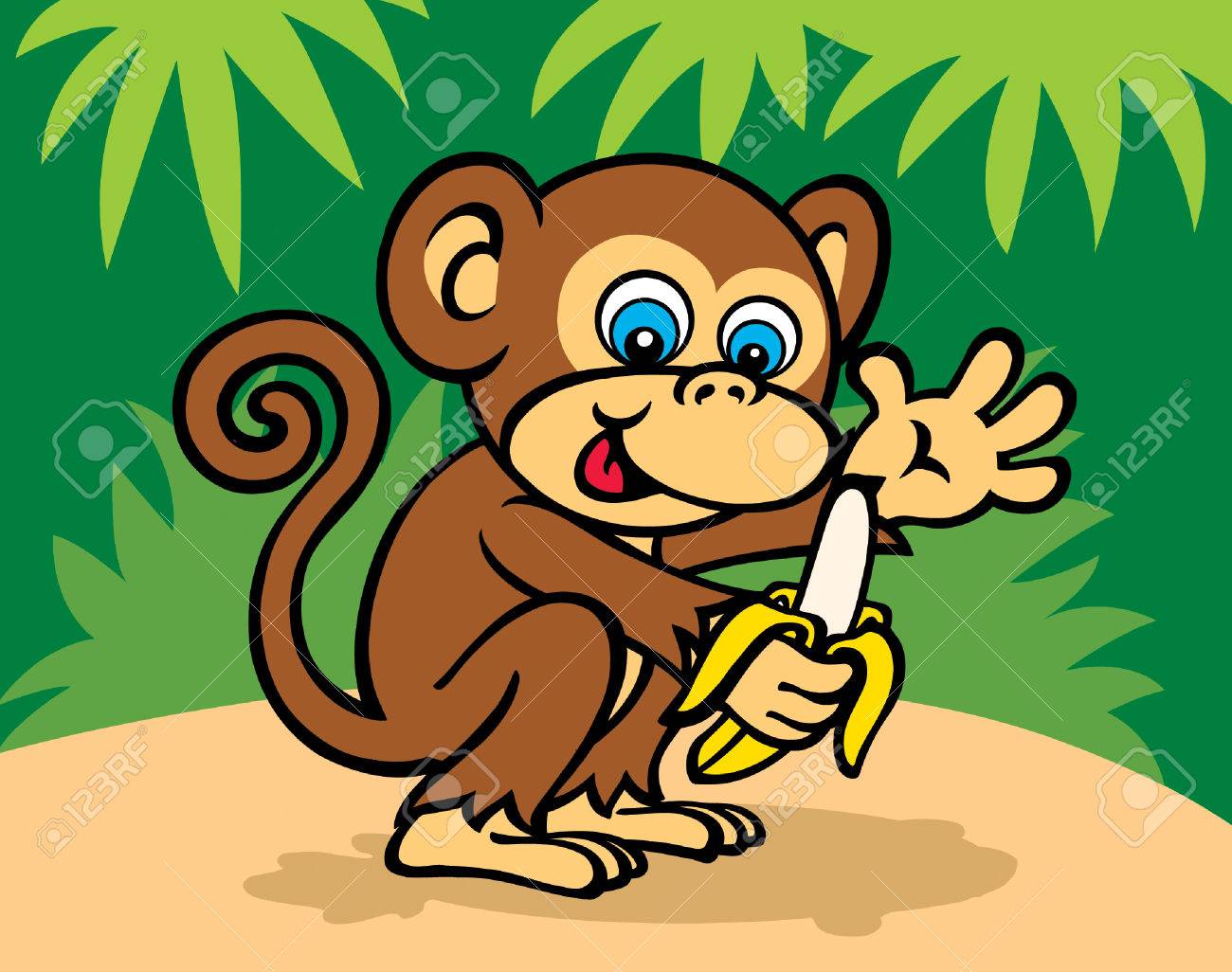 Detail Monkey With Banana Clipart Nomer 49