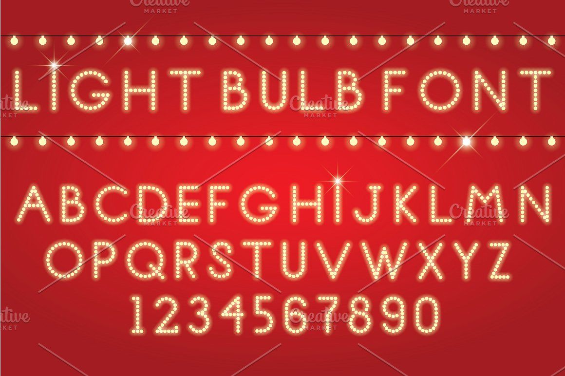 Detail Light Bulb Font Nomer 16