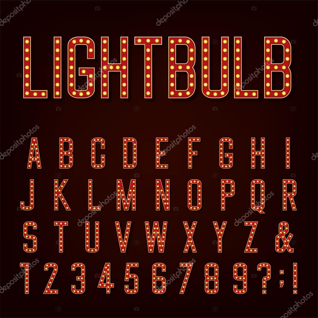 Detail Light Bulb Font Nomer 22